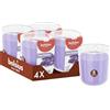 Bolsius - Set di 4 Candele Profumate - Lavanda - 9,7 x 8,5 cm - Durata di Combustione: 45 ore - Con Estratti Naturali - Cera Vegetale Naturale - Senza Olio di Palma