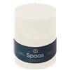 Spaas - Candela pilastro in stile rustico, 100/130 mm, 95 ore, bianco