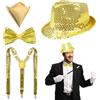 NebulaGlam Accessori Glitter da Uomo, Accessori per Costumi Discoteca Anni 70, Paillettes Accessori per Costumi Discoteca, per Serate Rave, Spettacoli Jazz, Hip-hop, Dance (D'oro)