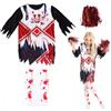 YongSral Costume Halloween Zombie Bambina, Costume Cheerleader Zombie Bambina con Calzini e Pon Pon, Vestito Halloween Bambina Zombie, Costume per feste Cosplay, Halloween e Carnevale (M)