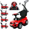 sun baby Auto 4in1 per bambini, scivolo a partire da 2 anni e auto a spinta con clacson e musica, spazio per riporre i bagagli sotto il sedile (Rosso)