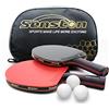 Senston Racchetta da ping pong professionali con palline da ping pong, set di 2 racchette da ping pong intermedie avanzate