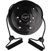 eBoutik - Disco rotante per equilibrio dimagrante in vita con maniglie per corde - Esercizio di torsione multifunzionale per attrezzature da palestra per il fitness a casa (nero)