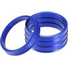 A ABSOPRO Set Di 4 Anelli Centrici Per Cerchi Auto Blu Alluminio | Spessore 10mm, Diametro Esterno 72.6mm, Diametro Interno 64.1mm, Corregge Dimensione Cerchio E Mozzo, Elimina Vibrazioni