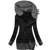 Generic Giacche invernali da donna lunghe - zip up felpa con cappuccio da donna a maniche lunghe dimagrante top lunghi da indossare con leggings giacca felpa collo alto casual felpe con cappuccio aperto
