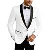 Leader of the Beauty Abito da uomo slim fit business 2 pezzi scialle risvolto matrimonio smoking bianco 102