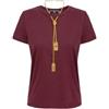 Elisabetta Franchi T-Shirt in Jersey con Collana Rosso Rouge Noir