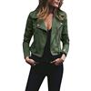 Generico Chiodo Giacca in Ecopelle Borchiata Giubbino Corto Giacchetta Casual Biker Motociclista Leggera Comoda Donna Giacca In Ecopelle Giacca Con Il Pelo Di Pelle Donna Giacca Similpelle Lunga Donna Nera