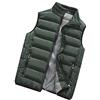 Generic Gilet imbottito da uomo, leggero, in cotone, per sport all'aria aperta, imbottito, trapuntato, leggero, caldo, antivento, senza maniche, per escursionismo, con tasca con cerniera, Verde militare, S