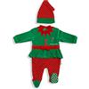 Nada Home Tutina Neonato Natalizia Elfo di Natale Bimba Pagliaccetto con Cappellino 5787