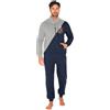 GIVOVA Tuta Completa Homewear da Uomo, Completo Maschile Lungo E Confortevole (IT, Testo, XL, Regular, Regular, G756 Grigio/Blu Scuro)