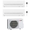 Mitsubishi Climatizzatore DualSplit Linea Plus MSZ-AP 7000 + 7000 btu con MXZ-2F33VF Inverter R-32 Wi-Fi Classe A+++ ,