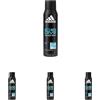 Adidas, Ice Dive Deodorante Spray Uomo, Fragranza che Dura fino a 48 Ore, Formula Vegana e Senza Alcol, 150ml (Confezione da 4)