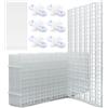 LINLAN 8 Pezzi 15 x 30 cm Divisore per Acquario, Vassoio Inferiore del Filtro, Pannello a Griglia per Filtrazione Fai-da-Te e Protezione del Fondo nell'Aquascaping (Bianco con Ventosa Fissa)