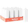 Bolsius Candele a pilastro lisce - Colore bianco - 12 pezzi - 15 x 6 cm - Durata 42 ore - Non profumate - Contiene cera vegetale naturale - Senza olio di palma