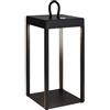 BRILONER - Lampada da tavolo LED senza fili con touch, dimmerabile a passi, batteria e sorgente luminosa sostituibili, IP44, luce bianca calda, lanterna LED, 13x13x31,5 cm, nero