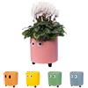 Fisura - Originale vaso da fiori con design a occhio. Vasi da giardino moderno decorativo. Vaso a gambe per cactus. Vaso in ceramica per fiori e piante grasse. 13 x 12,5 cm. (Rosa)