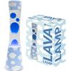 Fisura - Lampada lava nuvole. Base con stampa di nuvole, liquido trasparente e lava blu. Lampada con effetto rilassante. Con lampadina di ricambio. 11 cm x 11 cm x 39,5 cm.