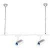 Vet Italy Vetrineinrete® Coppia di staffe a soffitto telescopiche illuminazione su binario elettrico supporto lampade faretti a sospensione fino a 50 cm (Bianco) D76