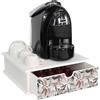 Lupia - Contenitore Cassetto Porta Capsule e Cialde caffè Cassetto ORGANIZER White LEAVES MIX 33x33 cm in legno per casa, cucina, angolo bar ufficio, multiuso