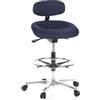 HJH Office 608310 Sedia da Ufficio alta WORK MF Tessuto, Sgabello Girevole, con Poggiapiedi e Rotelle, Regolabile in Altezza, Blu