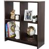 Iris Ohyama, Libreria Cube/Scaffale a giorno in legno/Mobile con 4 ripiani/Ripiano a giorno in legno, Modulare,Design, Ufficio, soggiorno, scuola, biblioteca - Wood Open Shelf - WOS-4 - Marrone