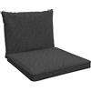POKAR Cuscini per Divano Cuscini Sedie Cuscino da Giardino Set di 2 (1x Cuscino Seduta 40x40x5 cm + 1x Cuscino Schienale 50x40x15 cm), Antracite
