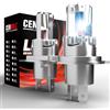 Cenmoll Lampadine H4 Led Auto, 80W 16000LM 6000K luce bianca fredda Fascio regolabile a 360 gradi Lampadina H4 LED Canbus Kit di conversione senza errori All-in-One Mini Design, confezione da 2