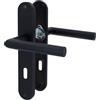 Alpertec Set di 3 accessori per porta in acciaio inox nero per 3 ante con foro per barba, maniglia della porta, maniglia della porta