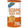Wasa Delicate Rounds Sesame and Sea Salt, Cracker con Semi di Sesamo e Sale Marino, Ricchi di Fibre, 290 g (Confezione da 6)