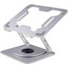 Ewent Supporto PC Portatile con Base Girevole a 360°, Supporto Laptop in Lega di Alluminio per Scrivania, Supporto Ergonomico Regolabile, Pieghevole e Antiscivolo, Ventilazione per Laptop da 10-17.3