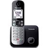 Panasonic Dual-Micro/Nano, KX-TG6851GB telefono cordless (bloccare fino a 1.000 numeri di telefono, dimensione carattere, auricolare rumoroso, vivavoce duplex), nero/argento