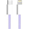 APM Cavo per iPhone USB C, caricatore iPhone [certificato Apple MFi], nylon intrecciato viola, cavo USB C ricarica rapida, connettore Lightning, ultra durevole, per iPhone 14/13/12.., iPad, AirPods