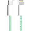 APM Cavo per iPhone USB C, caricatore iPhone [certificato Apple MFi], nylon intrecciato verde, cavo USB C ricarica rapida, connettore Lightning, ultra durevole, per iPhone 14/13/12.., iPad, AirPods