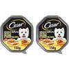 Cesar Selezioni dell'orto Cibo per Cane con Pollo con cuore di verdure dell'orto 150 g - 14 Vaschette (Confezione da 2)