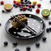 City to Cottage® Piatto da Frutta da 20cm in Ceramica Invetriata | Piattino da Dessert Realizzato e Dipinto a Mano | Fantasia a Pois Nero e Bianco