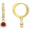 LUXENTER Pendientes de Circonita Rubí acabados en oro amarillo de 18K - Warlah
