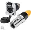 CNLINKO Connettore Impermeabile YT-RJ45, Spina Aeronautica con Doppio Porta 180° a 90° per Montaggio a Pannello, Presa Femmina 8P8C Ethernet per Reti Domestiche, Applicazioni Industriali
