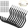 BUZIFU 10 Pezzi Ganci Portabici per Stoccaggio, Supporto a Parete o Soffitto per Bici, Appendere Bici al Muro, Staffe Appendi Bici, Capacità di Carico 60 libbre/25kg (Nero)