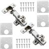 Exbrith 2 Pezzi Cerniera per Mobili, Cerniere per Porte da Cucina, Cerniera della Porta Invisibile, Verniera Standard con Piastra di Riparazione, per Ante e Armadi a Sovrapposizione Completa