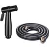 Hairstore Nero Piccolo Compatto Bidet Douche Shaf Spruzzatore con Tubo Nero 1,5 m Panno Pannolino Spruzzatore Bagno Palmare Bidet WC Rubinetto In Acciaio Inox Spray Shattaf WC Rubinetto di Pulizia,