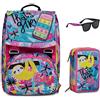 SJ Gang Zaino Scuola Estensibile BIG - CLACK IT GIRL + Astuccio Scuola 3 Scomparti - CLACK IT GIRL + Occhiali da Sole Bambini