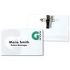 Djois Tarifold Fr 200571- Kit 25 portanomi con pinza Combi/Pin e clip, in PET ecologico, badge visitatori, seminari, conferenze, saloni, 90 x 58 mm, incluso Bristol A4 da stampare (lotto 25 pezzi)