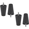 sbslj-0001 Gambe per Mobili Conico Piedini di Ricambio per Mobili Plastica Piedini per Mobili Bullone M8,per Divano per Poltrone da Cucina,Nero 4 Pezzi (100mm)