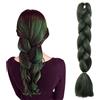SEGO Treccine Africane Afro Extension Capelli Sintetici Intrecciati per Treccia Finta Braids Hair Trecce Lunghe 60cm 1 Ciocca Crochet 100g - Verde Scuro