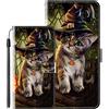 vingarshern Cover per Blackview BV9900 PRO Custodia in Pelle PU,Flip Cover Chiusura Magnetica Protettiva Portafoglio Custodie Blackview BV9900 PRO Cover Antiurto con Slots Scheda,Modello-Gatto 3