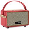 Bennett & Ross BB-820RD Blackmore Junior - Altoparlante bluetooth retrò in pelle con batteria da 5200 mAh - Altoparlante vintage da 20 W - Ingresso microSD con lettore MP3 Ingresso Aux - Cassa rosso
