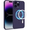 MyGadget Cover [ MagSafe ] per Apple iPhone 14 Pro Max - Custodia in Silicone Morbido a Doppio Strato - Case con Protezione Fotocamera & Fodera Interna - Viola