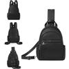 CLUCI Piccolo zaino da donna, elegante, borsa piccola sul petto, borsa per la scuola, impermeabile, zaino in pelle, per donne, zaino 2 in 1, per adolescenti e ragazze, 1-nero, Rucksack