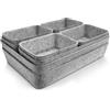 Captainfive 8 Pezzi Organizer Cassetti, Organizzatore Cassetti in Feltro | Organizer Trucchi Cassetti Monoblocco, Adatte per Scrivania, Toletta, Armadio e Cassetti (Grigio Chiaro)